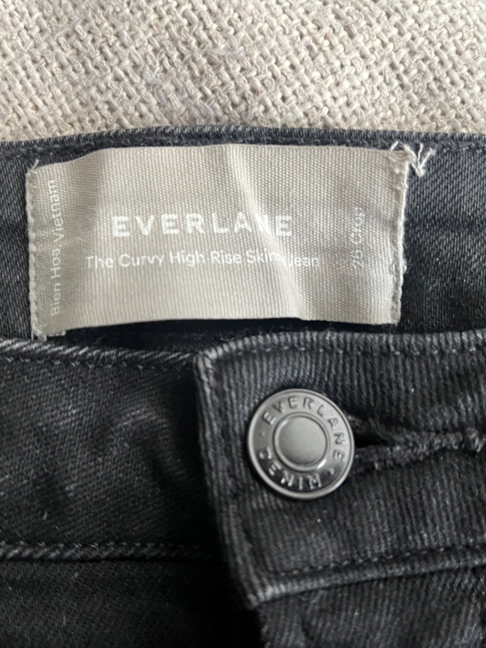 Everlane Curvy High Rise Black Skinny Jeans